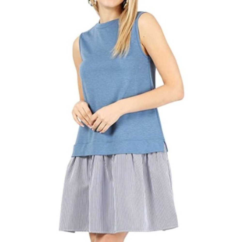 NWT French Terry Layered Look Summer Sundress - Picture 5 of 5